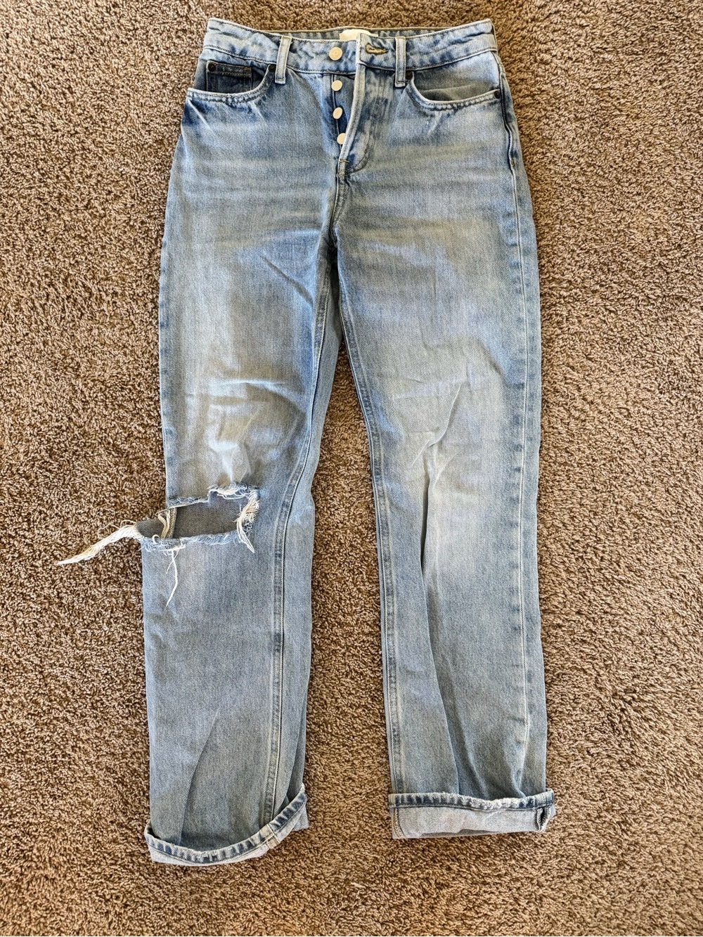 H&M Light Blue Distressed Jeans
